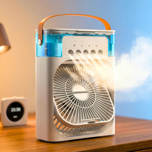 Mini Cooler for Room Cooling Portable Mini Fan Cooler with 7 Colors LED Light